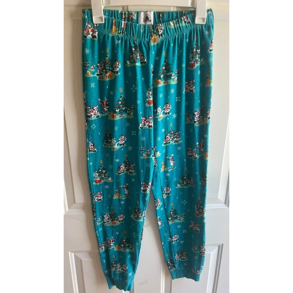 Disney Store Womens NWOT Holiday Christmas Tree Mickey Minnie Print Pajama Set S - Picture 6 of 8